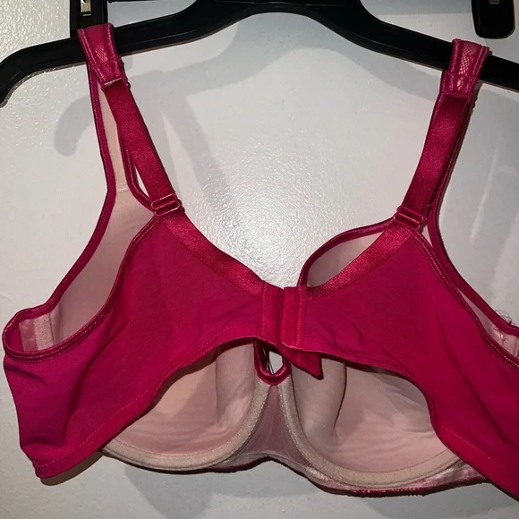 Cacique Pink Lace Bra Balconette Molded Size 44C - Picture 4 of 5